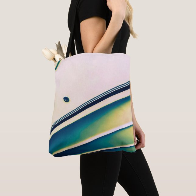 Boat Abstract in Blue Tote Bag (Close Up)