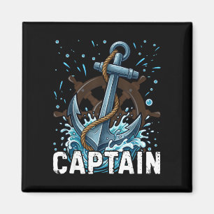 Boat am the captain summer nautical anchor funny magnet