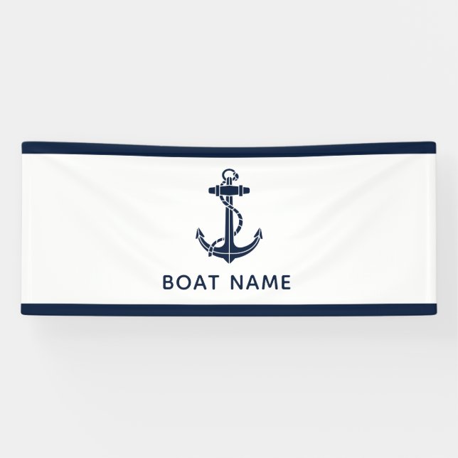 Boat Anchor and Name Nautical Custom Banner (Horizontal)