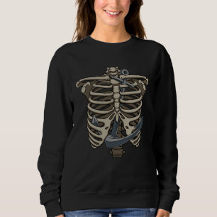 Boat Anchor and Rib Cage Boat Owners Ship Captain Sweatshirt