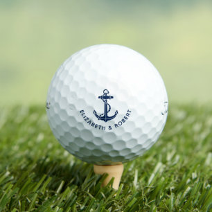 Boat Anchor Beach Wedding Bride and Groom Golf Balls