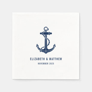Boat Anchor Beach Wedding Personalised Paper Napkin