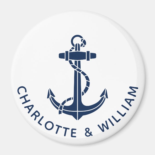 Boat Anchor Beach Wedding Swag Magnet (Front)