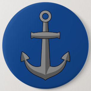 Boat Anchor Cartoon 6 Cm Round Badge