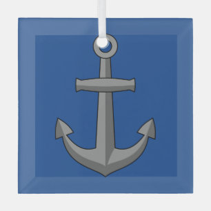 Boat Anchor Cartoon Glass Tree Decoration