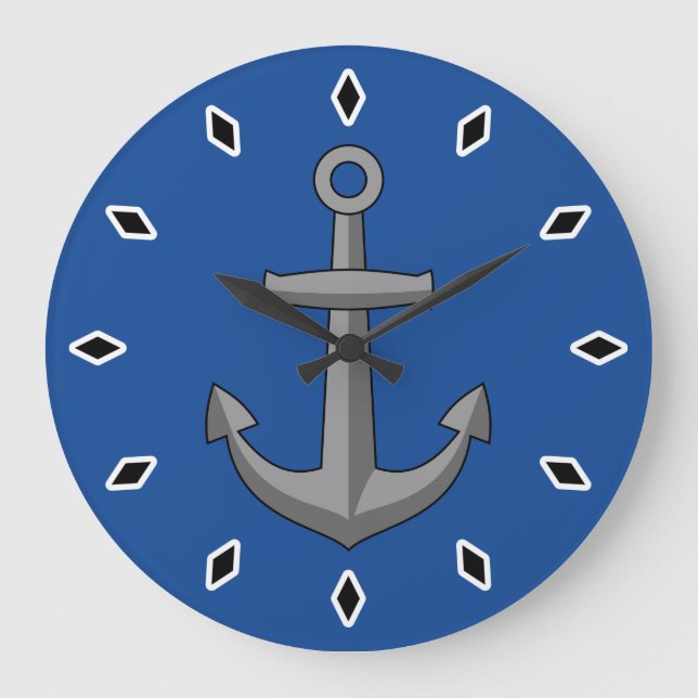 Boat Anchor Cartoon Large Clock (Front)