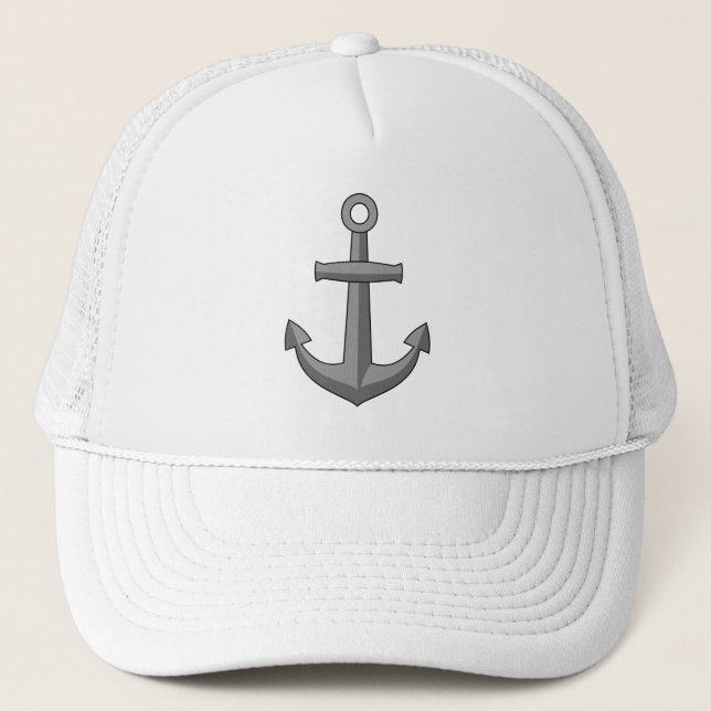 Boat Anchor Cartoon Trucker Hat (Front)