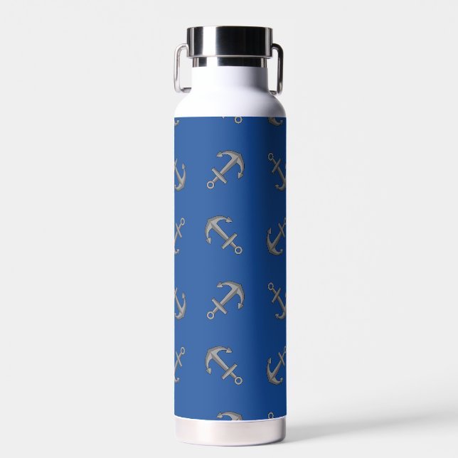 Boat Anchor Cartoon Water Bottle (Front)