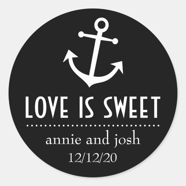 Boat Anchor Love Is Sweet Labels (Black) (Front)