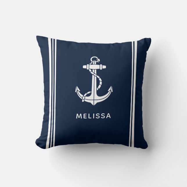 Boat Anchor Nautical Custom Cushion (Front)