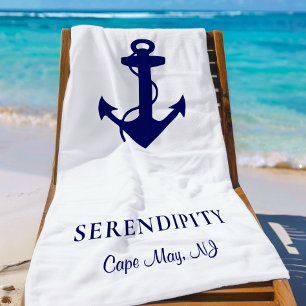 Boat Anchor Personalised Beach Towel