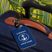 Boat Anchor & Rope | Your Name/Rank Navy Blue