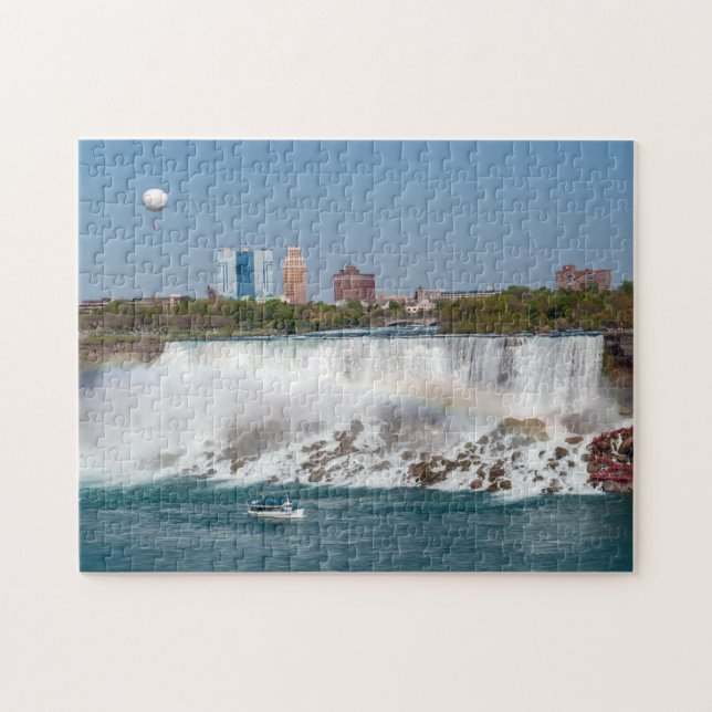 Boat and American Falls from Niagara Falls Jigsaw Puzzle (Horizontal)