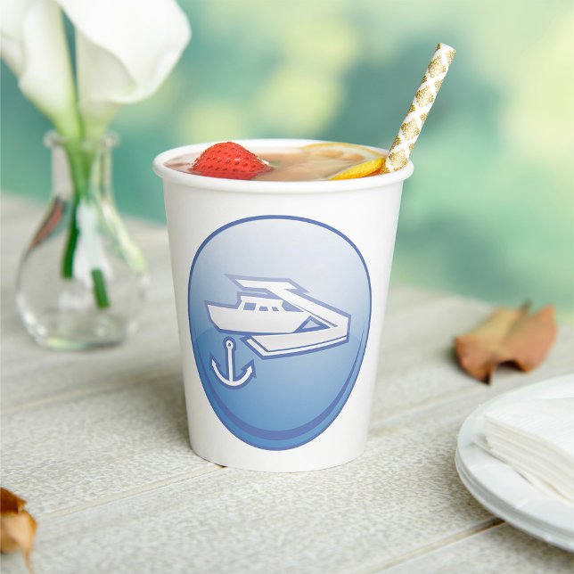 Boat and Anchor Nautical Marine Paper Cups (Creator Uploaded)
