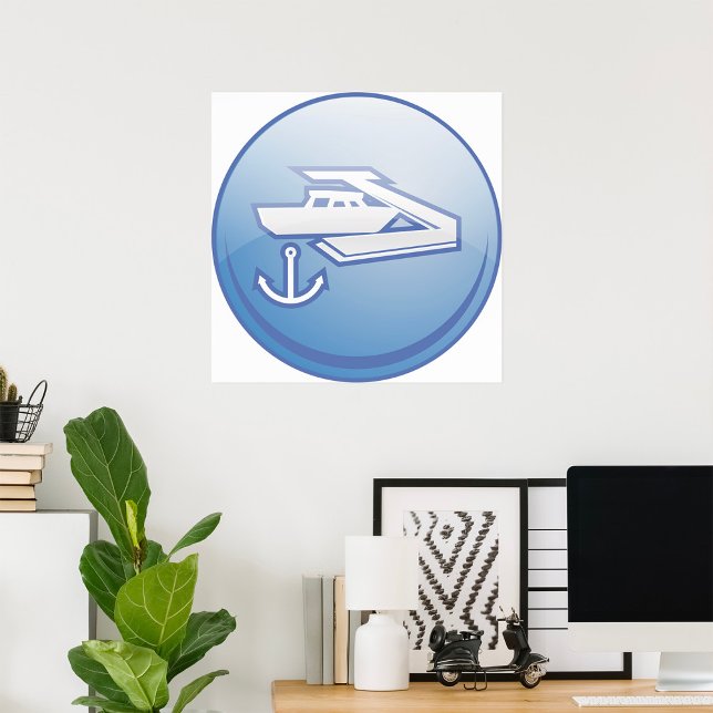 Boat and Anchor Nautical Marine Poster (Creator Uploaded)