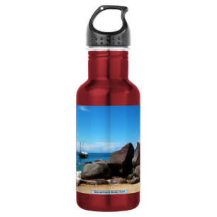 Boat and beach, Paraty, Brazil 532 Ml Water Bottle