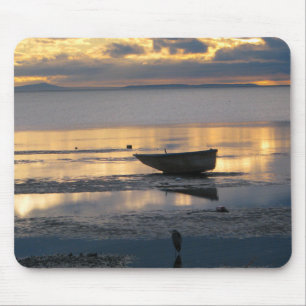 Boat and Heron Mouse Pad