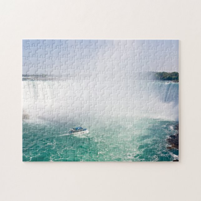Boat and Horseshoe Falls from Niagara Falls Jigsaw Puzzle (Horizontal)