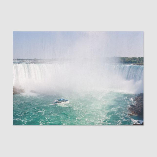 Boat and Horseshoe Falls from Niagara Falls Tissue Paper (Front)