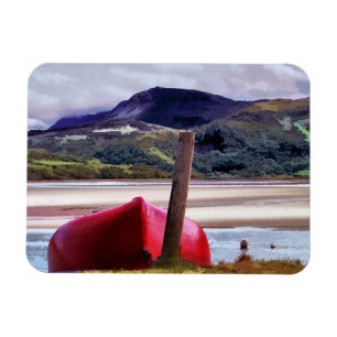 BOAT AND MOUNTAIN LANDSCAPE MAGNET