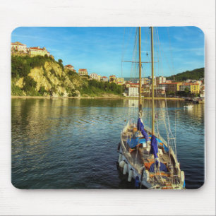 Boat Approaching Shore Agropoli Mouse Pad