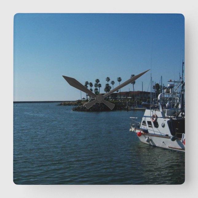 Boat at Oceanside, CA Wall Clock (Front)