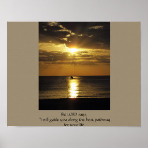 Boat at Sunset Poster