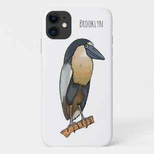 Boat-billed heron bird cartoon illustration Case-Mate iPhone case