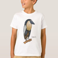 Boat-billed heron bird cartoon illustration