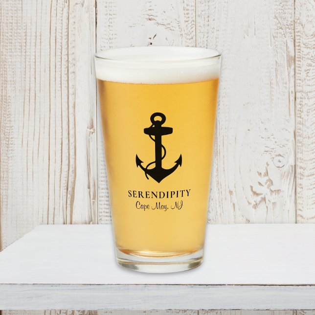 Boat Black Anchor Monogrammed Glass (Creator Uploaded)