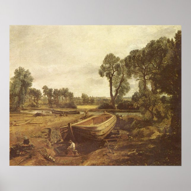 Boat-building near Flatford Mill, John Constable Poster (Front)