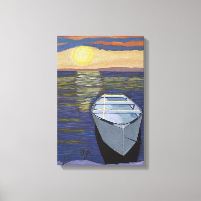 Boat by Shore Canvas Art  (Front)