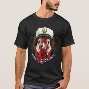 Boat Captain Chicken Sailing Boat Owners Sailor F T-Shirt