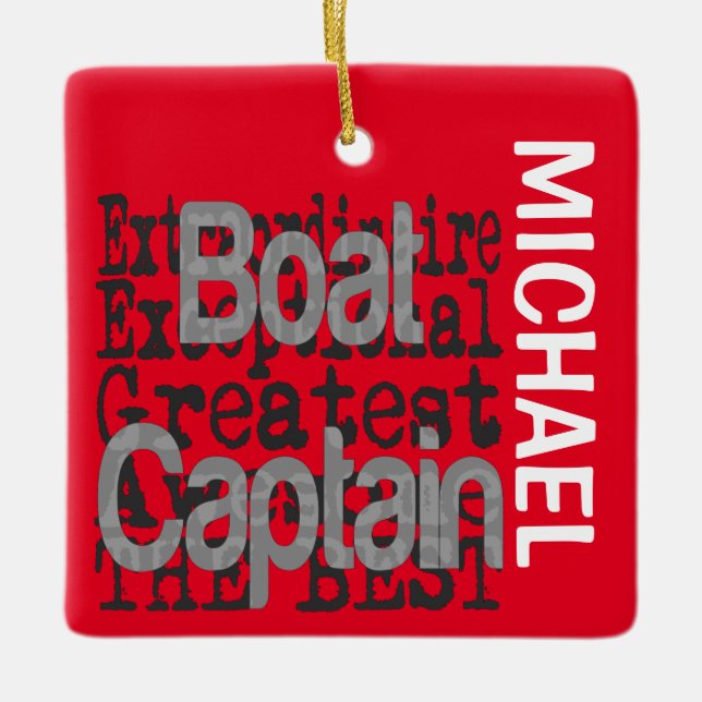 Boat Captain Extraordinaire CUSTOM Ceramic Ornament (Front)