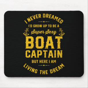 Boat Captain Family Apparel Adult Uni Black Cotton Mouse Pad