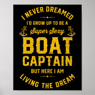 Boat Captain Family Apparel Adult Uni Black Cotton Poster