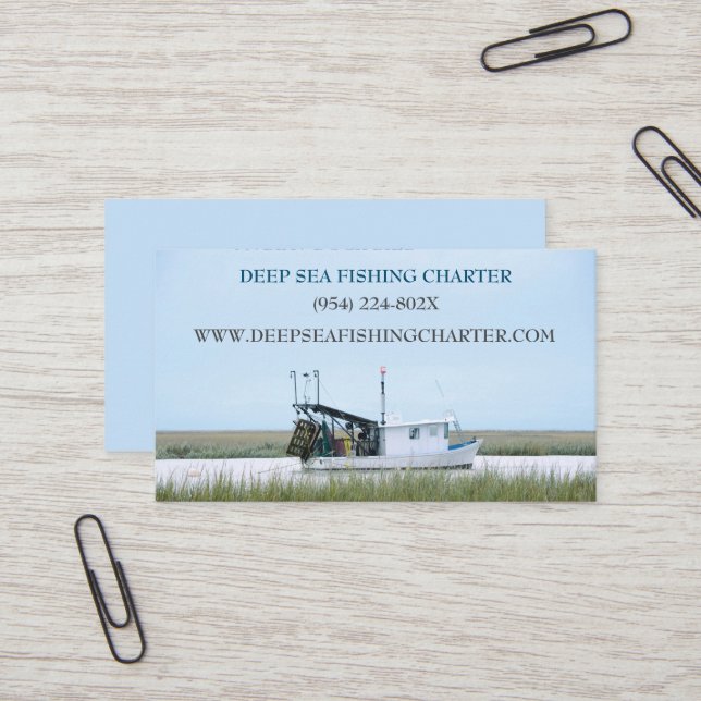 Boat Captain Fishing Charter  Business Card (Front/Back In Situ)