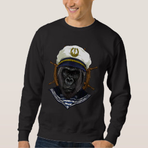 Boat Captain Gorilla Monkey Boat  Boat Owners Sail Sweatshirt