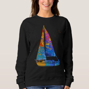 Boat Captain Graphic Sail Boat Motor Boat Captain Sweatshirt