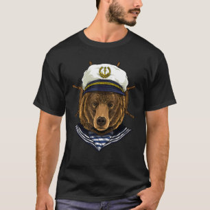 Boat Captain Grizzly Bear Sailing Boat  Owners Sai T-Shirt