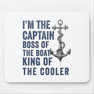 Boat Captain Men Women Funny Boating Sailing Ponto Mouse Pad