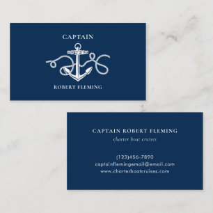 Boat Captain Nautical Anchor  Business Card