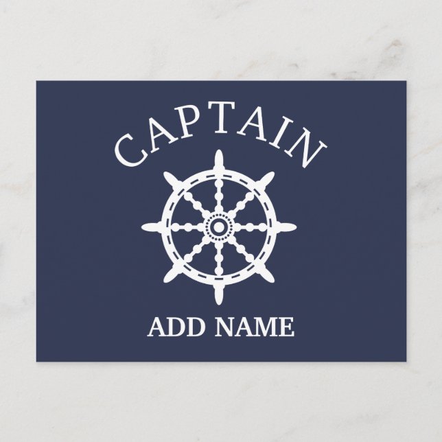 Boat Captain (Personalise Captain's Name) Postcard (Front)