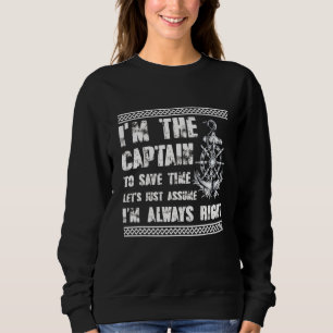 Boat Captain Pontoon Captain Dad Papa Men Father Sweatshirt