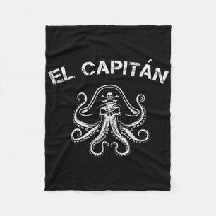 Boat Captain Pontoon Octopus Pirate Nautical Men E Fleece Blanket
