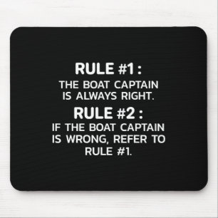 Boat Captain Rules Funny Boating Mouse Pad