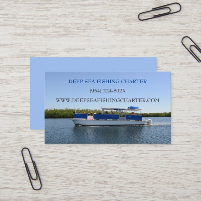 Boat captain services fishing charter  business card (Front/Back In Situ)
