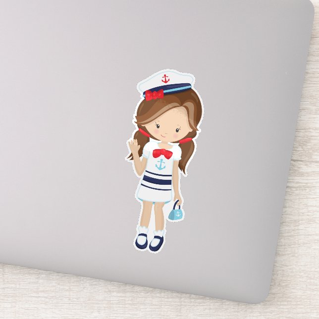 Boat Captain, Skipper, Cute Girl, Brown Hair (Detail)