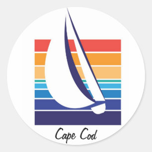 Boat Colour Square_Cape Cod sticker