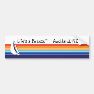 Boat Colour Square_Life's a Breeze™_Auckland, NZ Bumper Sticker